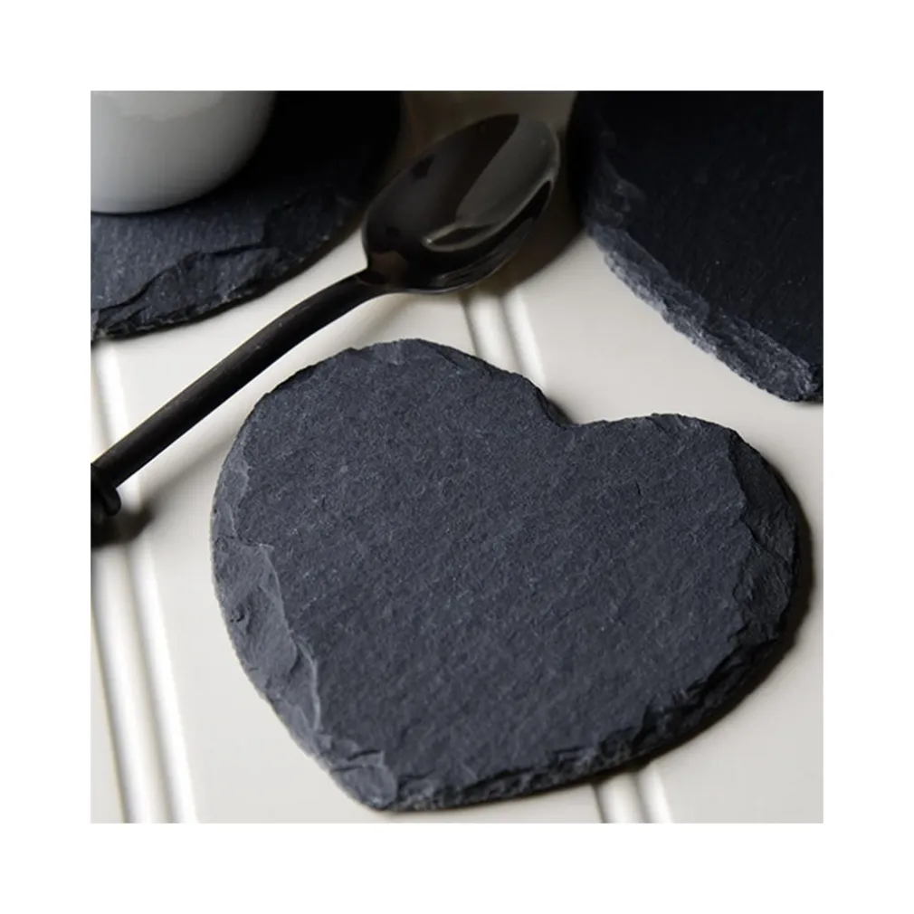 PIATTO IN PIETRA ARDESIA A FORMA DI CUORE 20x20CM PORTATA PER CIBI CALDI FREDDI