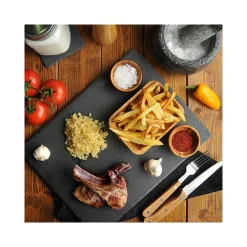 PIATTO IN PIETRA ARDESIA 30x25 CM PORTATA PER CIBI CALDI FREDDI APERITIVI FINGER