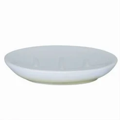 PIATTO PIATTINO PORTA SAPONE SAPONETTA BAGNO CERAMICA BIANCO GIALLO ARREDO 59904