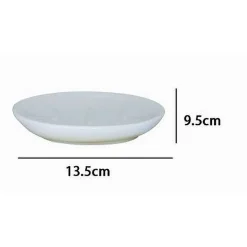 PIATTO PIATTINO PORTA SAPONE SAPONETTA BAGNO CERAMICA BIANCO GIALLO ARREDO 59904