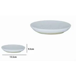 PIATTO PIATTINO PORTA SAPONE SAPONETTA BAGNO CERAMICA BIANCO GIALLO ARREDO 59904