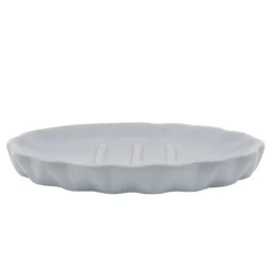PIATTO PIATTINO PORTA SAPONE SAPONETTA ACCESSORI ARREDO BAGNO GRIGIO DECORATA 79952