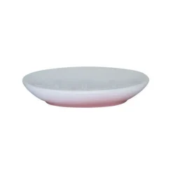PIATTO PIATTINO PORTA SAPONE SAPONETTA BAGNO CERAMICA BIANCO ROSA ARREDO 59908