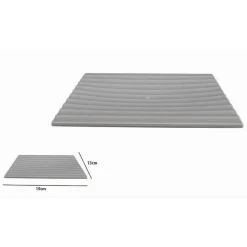 PIATTO PIATTINO PORTA SAPONE SAPONETTA ARREDO BAGNO GRIGIO DECORO PLISSÈ 59091