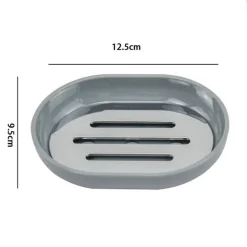 PIATTO PIATTINO PORTASAPONE SAPONETTA GRIGIO CHIARO ACCESSORI ARREDO BAGNO 69472