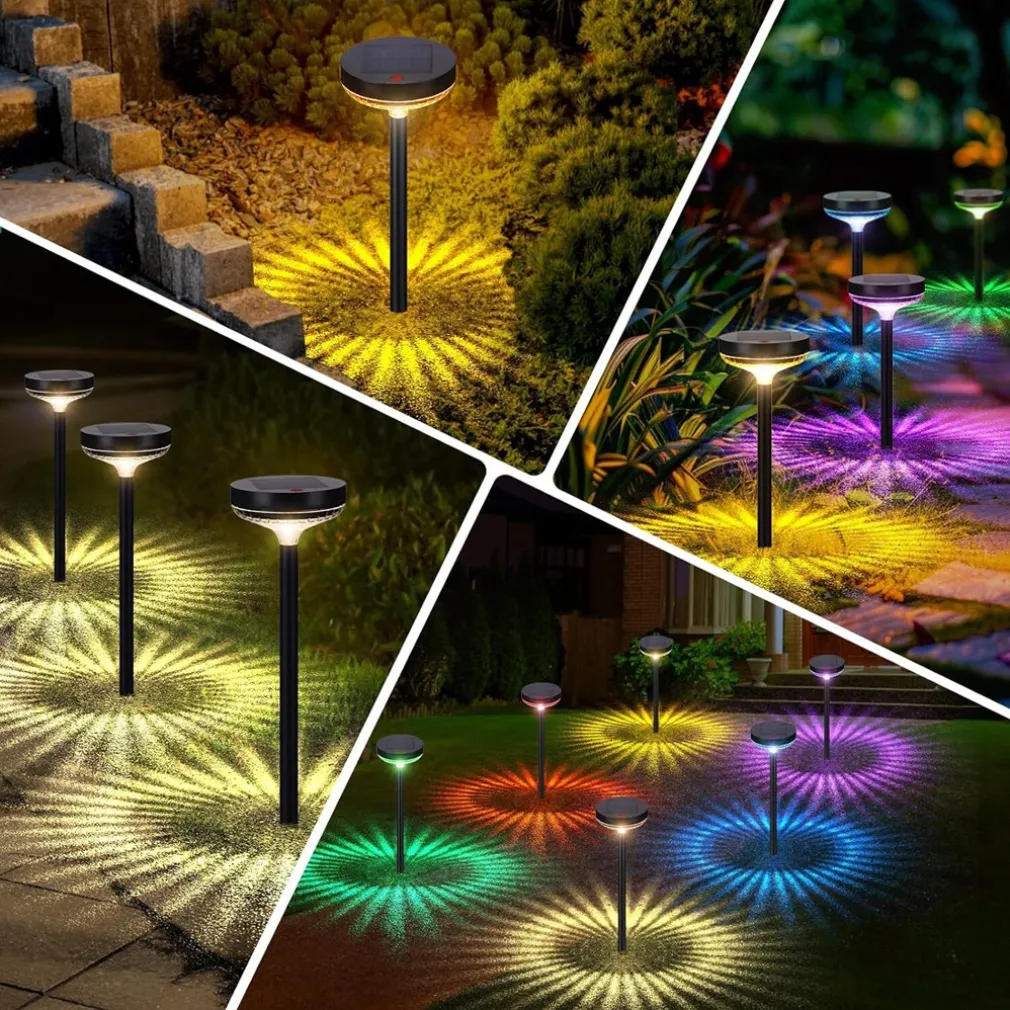 PICCHETTO LED FARETTO PANNELLO SOLARE RGB + CALDO 3000K LAMPADA DECORATIVA IP54 ZQ-FY-T26