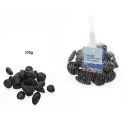 PIETRE CIOTTOLI DECORATIVI ACQUARIO NERI 300GR DECORAZIONE PIANTE GIARDINO 70252