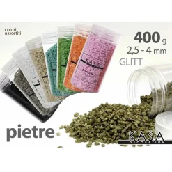 PIETRE GLITT COLORATE DECORATIVE DECOUPAGE 400GR 2,5-4MM COLORI ASSORTITI 712692