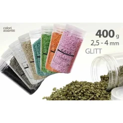 PIETRE GLITT COLORATE DECORATIVE DECOUPAGE 400GR 2,5-4MM COLORI ASSORTITI 712692