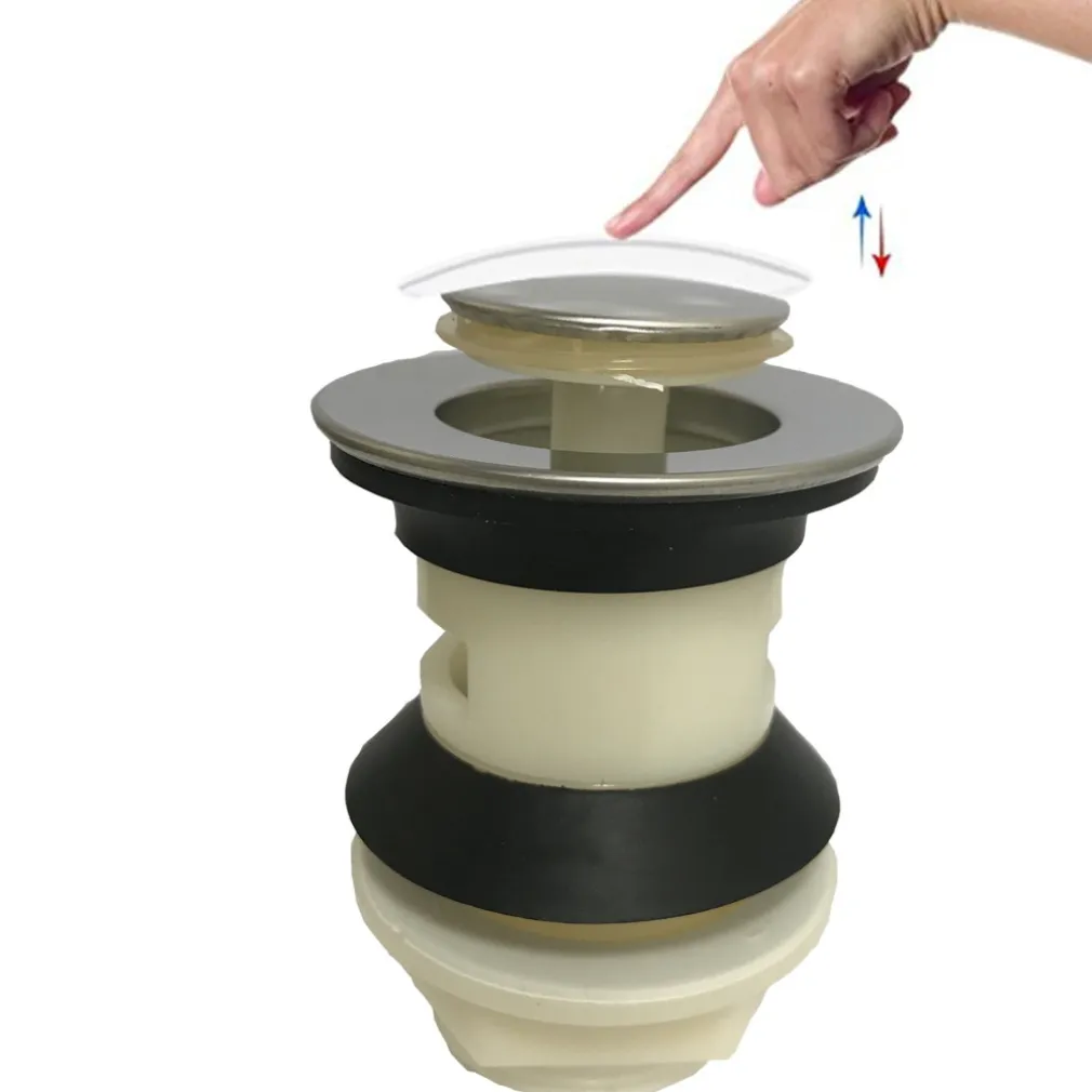 PILETTA UNIVERSALE IN PLASTICA PER LAVABO BIDE DOPPIO CLICK CLACK TAPPO PILETTE