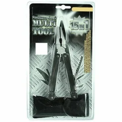 PINZA TASCABILE MULTIFUNZIONE CON 15 FUNZIONI IN ACCIAIO CON ASTUCCIO UTENSILE