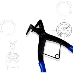 PINZE PER ANELLI DI SICUREZZA A PUNTE PIEGATE PINZA SEEGER 90° GRADI 19508