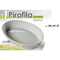 PIROFILA OVALE BIANCA TEGLIA FORNO LASAGNERA 30,5X21,5X6 CM IN PORCELLANA 646751