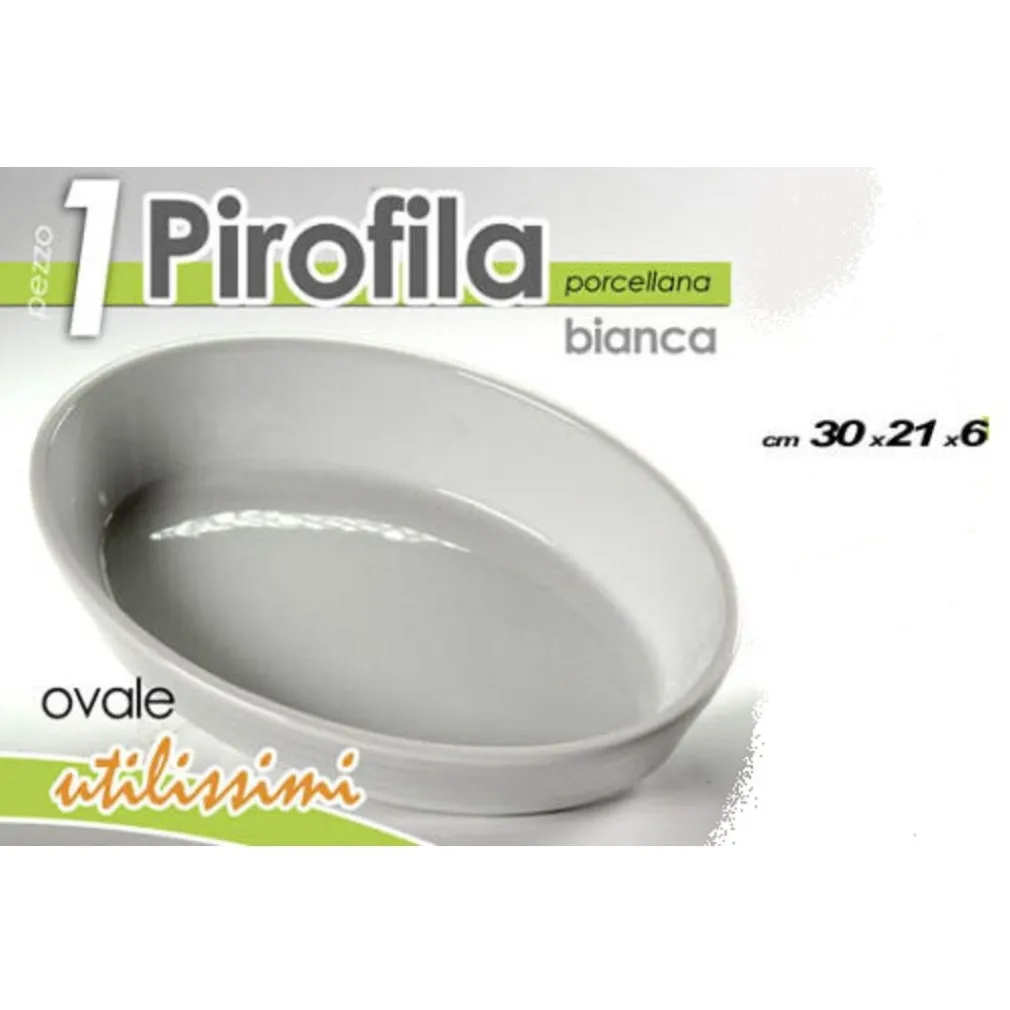 PIROFILA OVALE BIANCA TEGLIA FORNO LASAGNERA 30,5X21,5X6 CM IN PORCELLANA 646751