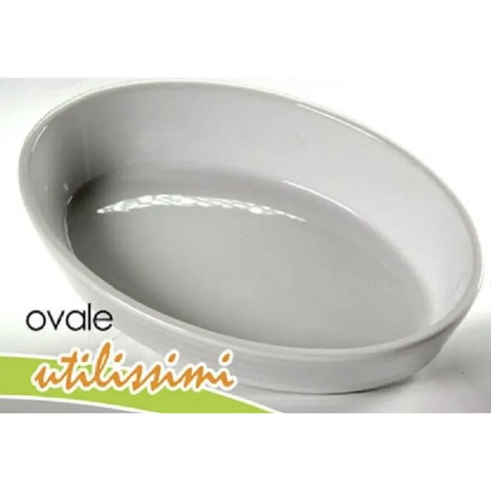 PIROFILA OVALE BIANCA TEGLIA DA FORNO LASAGNERA 35X24,5X6CM IN PORCELLANA 646768