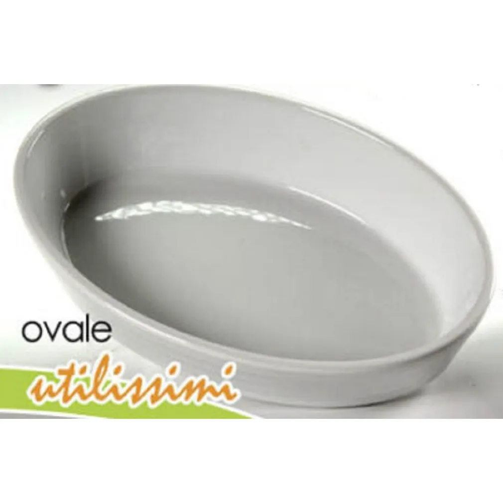PIROFILA OVALE BIANCA TEGLIA FORNO LASAGNERA 27X18,5X5,5CM IN PORCELLANA 646744