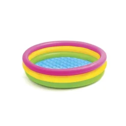 PISCINA 3 ANELLI GONFIABILE COLORE VERDE GIALLO FUCSIA 114 X 25 CM BAMBINI 57412