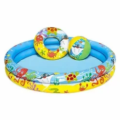PISCINA 2 ANELLI PER BAMBINI BARRIERA CORALLINA 122X20CM PALLA SALVAGENTE 51124