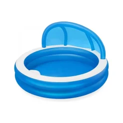 PISCINA FAMILIARE 241X241X140 CM GONFIABILE ROTONDA CON TETTUCCIO SEDUTA 54337