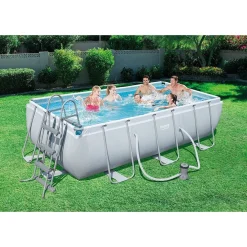 PISCINA FUORI TERRA POWER STEEL FRAME RETTANGOLARE 404 X 201 X 100CM POMPA 56441