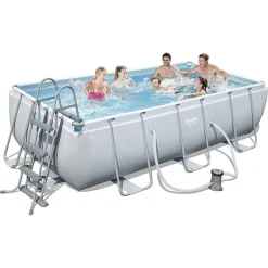 PISCINA FUORI TERRA POWER STEEL FRAME RETTANGOLARE 404 X 201 X 100CM POMPA 56441