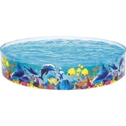 PISCINETTA PISCINA RIGIDA PVC PER BAMBINI 3 ANNI+ FANTASIA MARINA 244X46CM 55031
