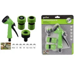 PISTOLA A SPRUZZO MULTIGETTO IRRIGATORE A 5 GETTI 3 RACCORDI PER GIARDINO 90017