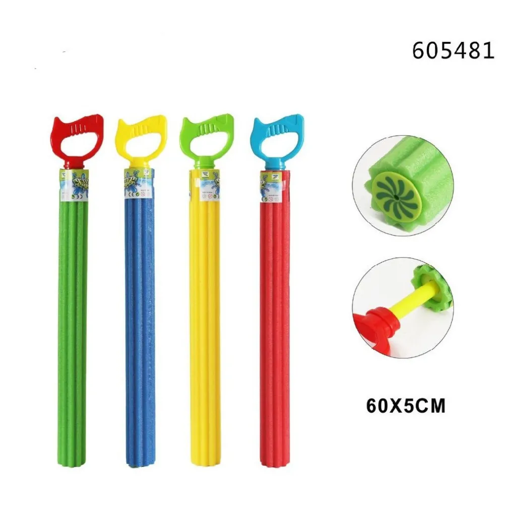 PISTOLA ACQUA 60X5CM TUBO BAMBINI SCHIUMA GIOCO GIARDINO PISCINA SPIAGGIA 605481