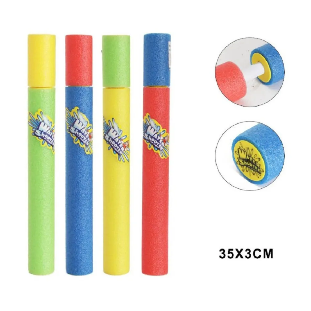 PISTOLA AD ACQUA 35X3 CM TUBO SPARATUTTO IN SCHIUMA GIOCO ESTIVO SPIAGGIA 605472