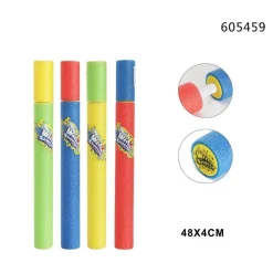 PISTOLA AD ACQUA 48X4 CM TUBO SPARATUTTO IN SCHIUMA GIOCO ESTIVO SPIAGGIA 605459