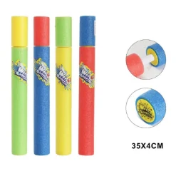 PISTOLA AD ACQUA 35X4 CM TUBO SPARATUTTO IN SCHIUMA GIOCO ESTIVO SPIAGGIA 605461