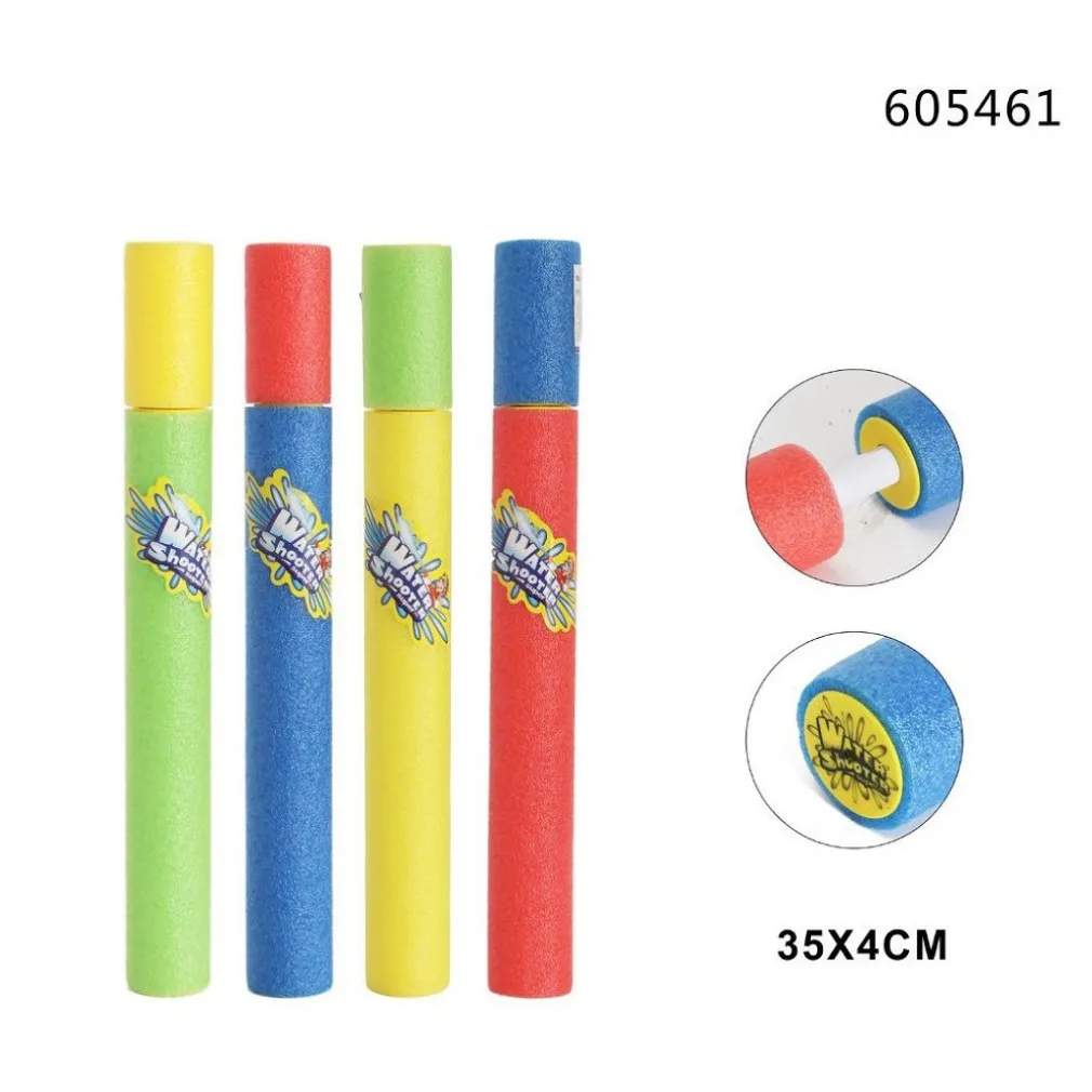 PISTOLA AD ACQUA 35X4 CM TUBO SPARATUTTO IN SCHIUMA GIOCO ESTIVO SPIAGGIA 605461