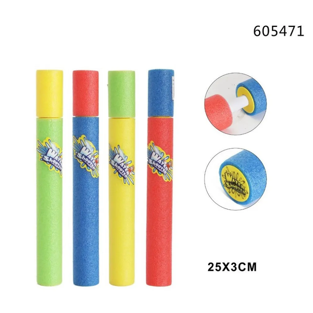 PISTOLA AD ACQUA 25X3CM TUBO SPARATUTTO IN SCHIUMA GIOCO ESTIVO SPIAGGIA 605471