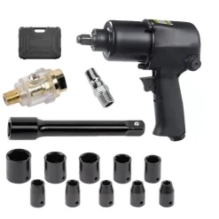 PISTOLA AVVITATORE PNEUMATICO AD ARIA 650NN 1/2" CON 10 BUSSOLE VALIGETTA 88797