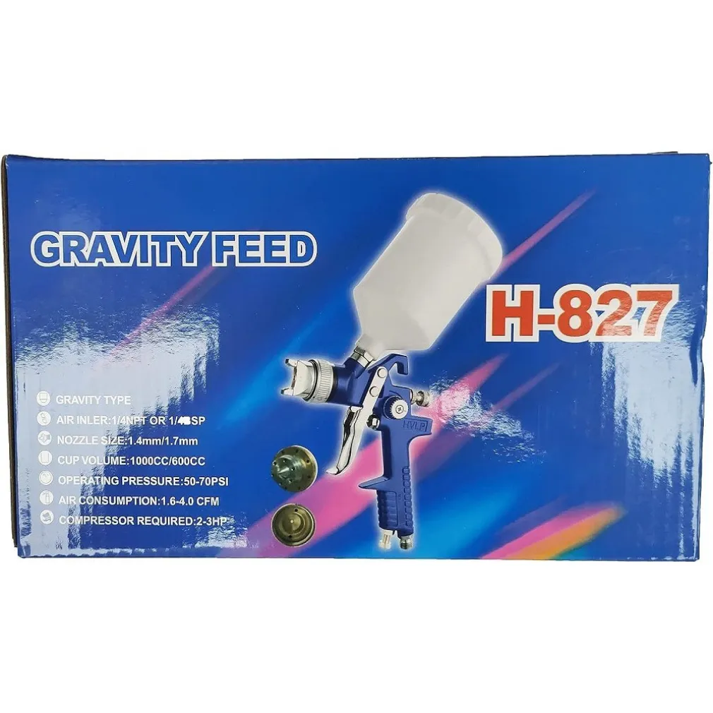 PISTOLA PER VERNICIARE A SPRUZZO HVLP AEROGRAFO CON UGELLO DA 1,4MM COPPA 600CC