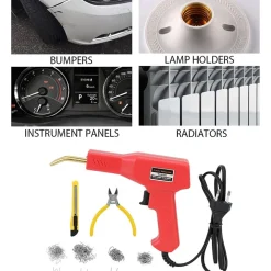 PISTOLA SALDATORE SALDATRICE PER PLASTICHE AUTO PARAURTI 50W CON KIT RIPARAZIONE