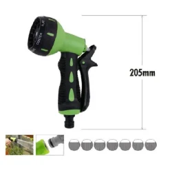 PISTOLA SPRUZZO A 7 GETTI IRRIGAZIONE TUBO POMPA ACQUA GIARDINO REGOLABILE 90010