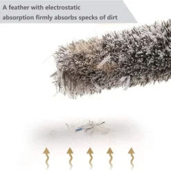 PIUMINO SPOLVERINO CON ASTA TELESCOPICA ESTENSIBILE A 280CM PER PULIZIA SOFFITTO PERSIANE