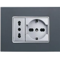 PLACCA CRISTAL 3 4 6 M ACCIAIO SCURO EFFETTO VETRO COMPATIBILE BTICINO AXOLUTE