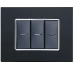 PLACCA CRISTAL 3M 4M 6M NERO EFFETTO VETRO COMPATIBILE CON BTICINO AXOLUTE