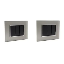PLACCA CRISTAL 3M 4M 6M TITANIO EFFETTO VETRO COMPATIBILE CON BTICINO AXOLUTE