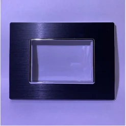 PLACCA LUXURY 3 4 6M IN METALLO NERO SATINATO COMPATIBILE CON BTICINO AXOLUTE