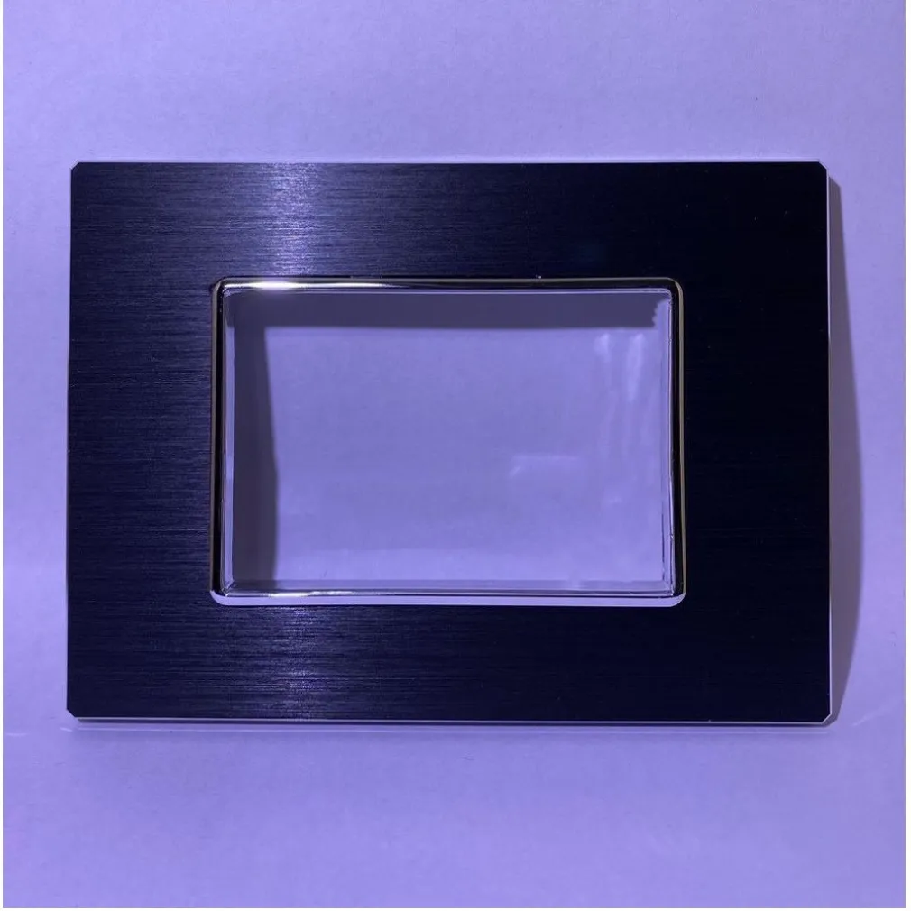 PLACCA LUXURY 3 4 6M IN METALLO NERO SATINATO COMPATIBILE CON BTICINO AXOLUTE