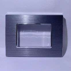 PLACCA LUXURY 3 4 6M IN METALLO ARGENTO OSSIDATO COMPATIBILE CON BTICINO AXOLUTE