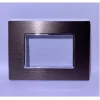 PLACCA LUXURY 3 4 6M METALLO BROWN MARRONE SATINATO COMPATIBILE BTICINO AXOLUTE