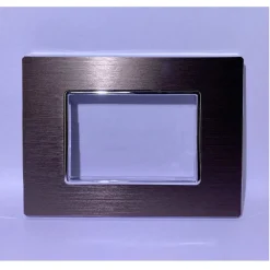PLACCA LUXURY 3 4 6M METALLO BROWN MARRONE SATINATO COMPATIBILE BTICINO AXOLUTE