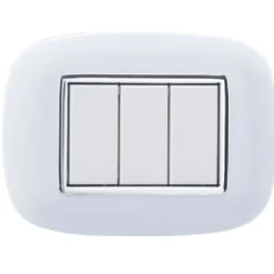 PLACCA OVAL 3 4 6 MODULI COLORE BIANCO COMPATIBILE CON BTICINO AXOLUTE