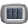 PLACCA OVAL 3 4 6 MODULI COLORE TITANIO COMPATIBILE BTICINO AXOLUTE