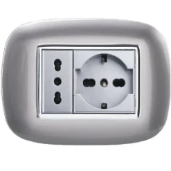 PLACCA OVAL 3 4 6 MODULI COLORE SILVER COMPATIBILE CON BTICINO AXOLUTE