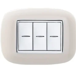 PLACCA OVAL 3 4 6 MODULI COLORE SABBIA COMPATIBILE CON BTICINO AXOLUTE